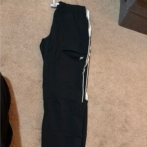 Black Fabletics Track Pants with White Stripes